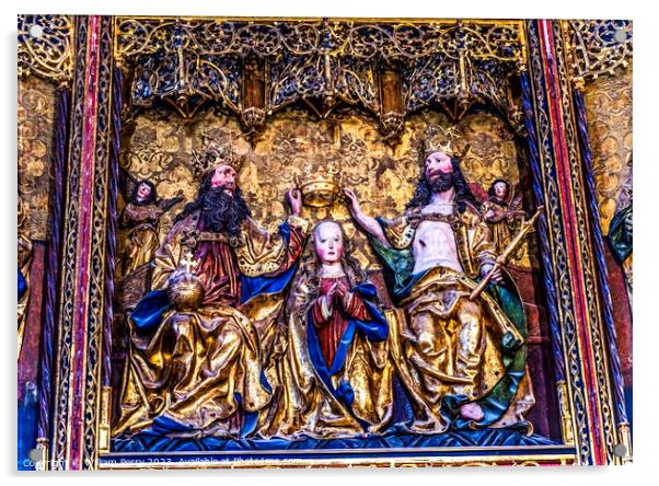 Crowning Mary Triptych St Catherine's Church Gdansk Poland Acrylic by William Perry