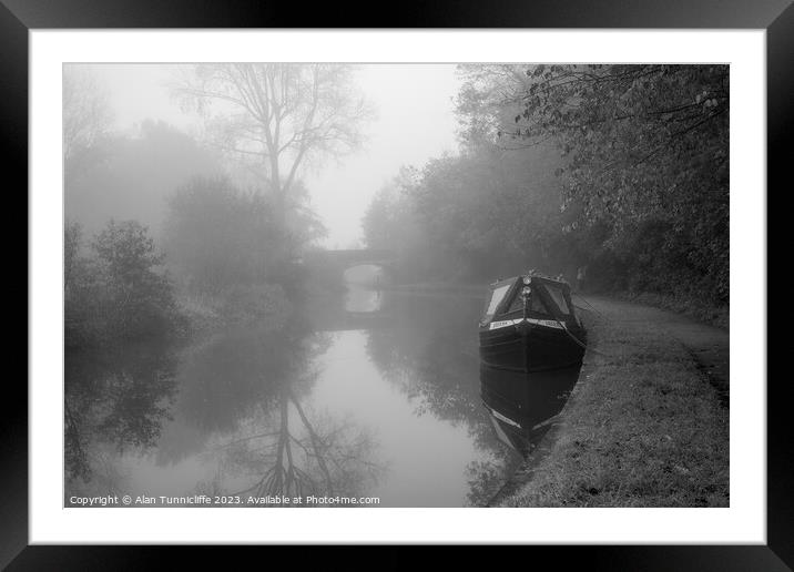 Mono canal scene Framed Mounted Print by Alan Tunnicliffe