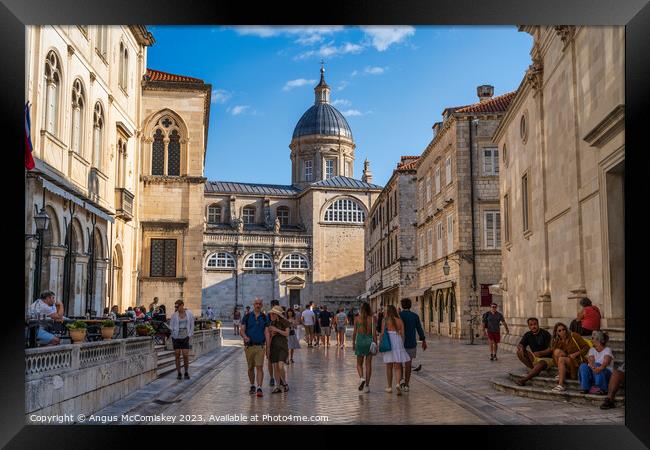 Dubrovnik Cathedral in evening light, Croatia Framed Print by Angus McComiskey