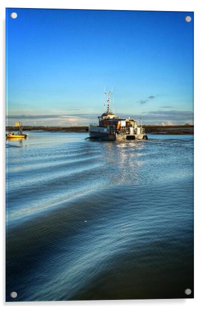 Comming home in the afternoon sun into Brightlingsea Harbour.  Acrylic by Tony lopez