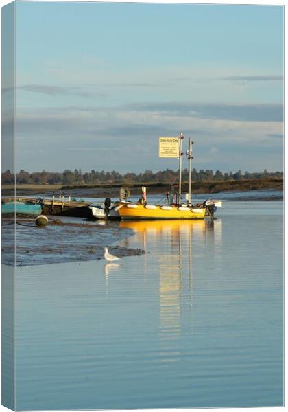 Calm sunset reflections over Brightlingsea Harbour.  Canvas Print by Tony lopez
