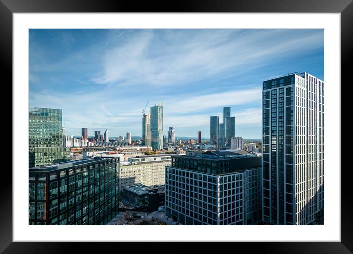 Downtown Manchester Framed Mounted Print by Apollo Aerial Photography
