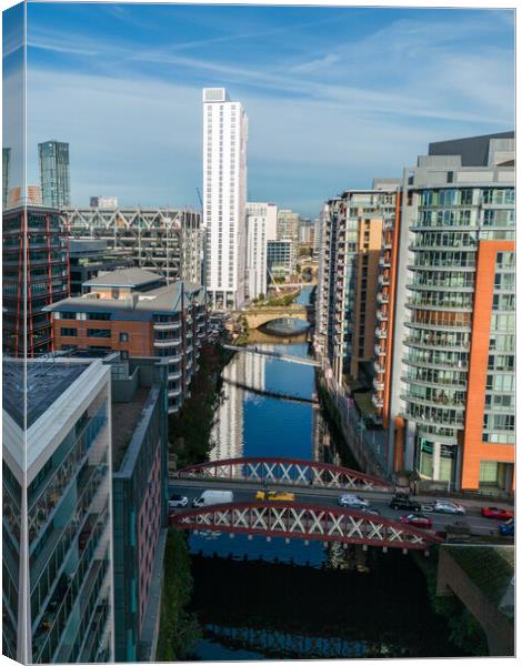 A View Down the River Irwell Canvas Print by Apollo Aerial Photography