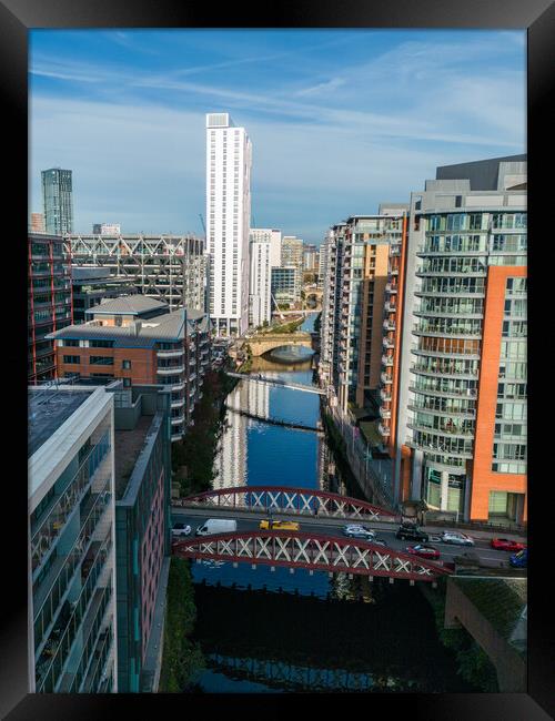 A View Down the River Irwell Framed Print by Apollo Aerial Photography