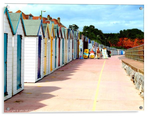 Beach huts, Preston sands. Acrylic by john hill