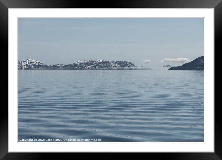 Ripples in the sea in Passage Canal inlet with sea fog in the distance, Whittier, Alaska, USA Framed Mounted Print by Dave Collins