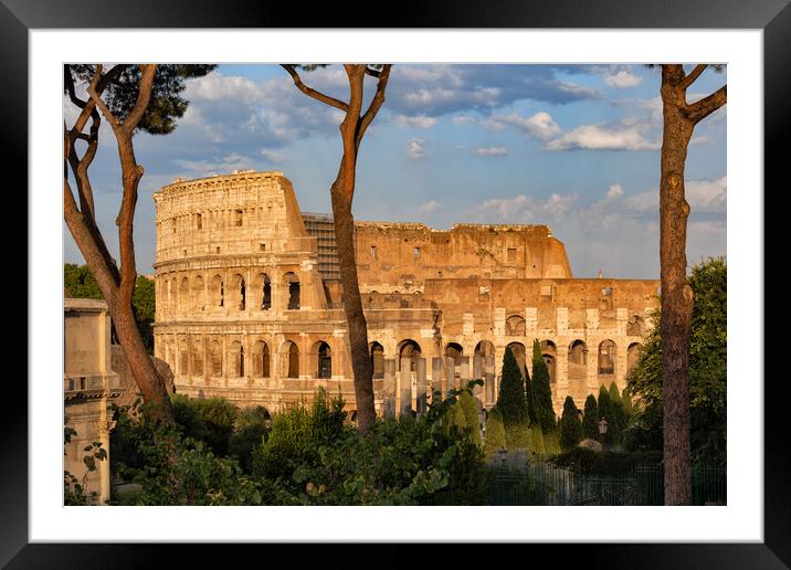 Sunset At The Colosseum In Rome Framed Mounted Print by Artur Bogacki