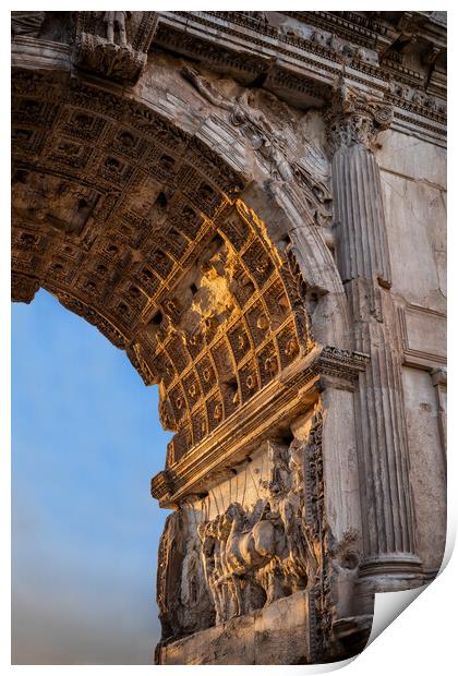 Ancient Arch of Titus at Sunset in Rome Print by Artur Bogacki