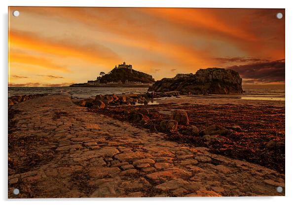 Sunrise in Cornwall Acrylic by Kevin Britland