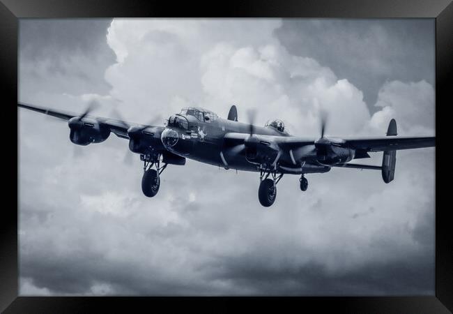 Lancaster Bomber Black and White Framed Print by J Biggadike