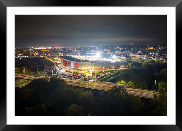 Rotherham United Game Night Framed Mounted Print by Apollo Aerial Photography