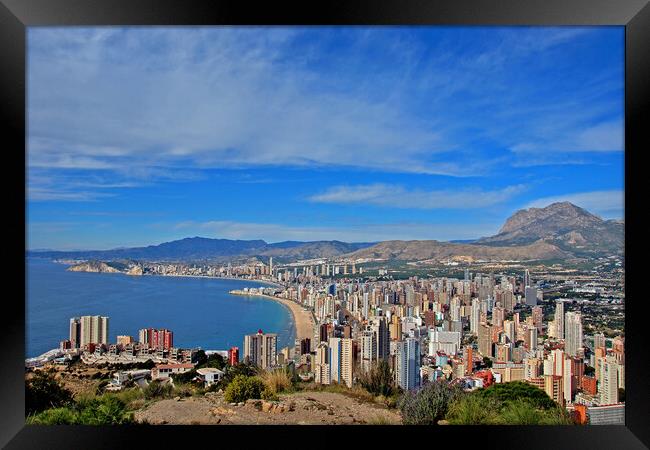 Benidorm Skyline Cityscape Costa Blanca Spain Framed Print by Andy Evans Photos