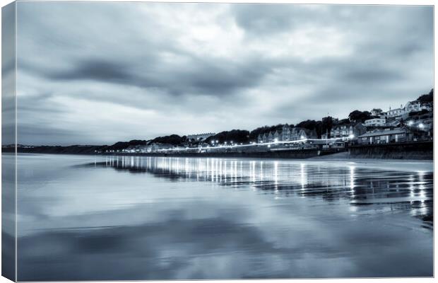 Filey Beach Reflections Canvas Print by Tim Hill