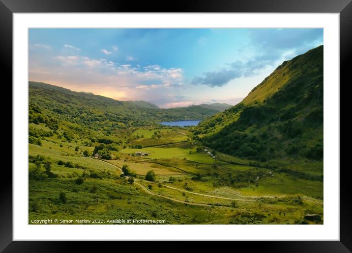 Beautiful view overlooking Snowdonia Framed Mounted Print by Simon Marlow
