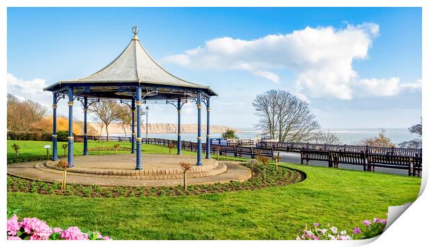  Filey Bandstand to Filey Brigg Print by Tim Hill