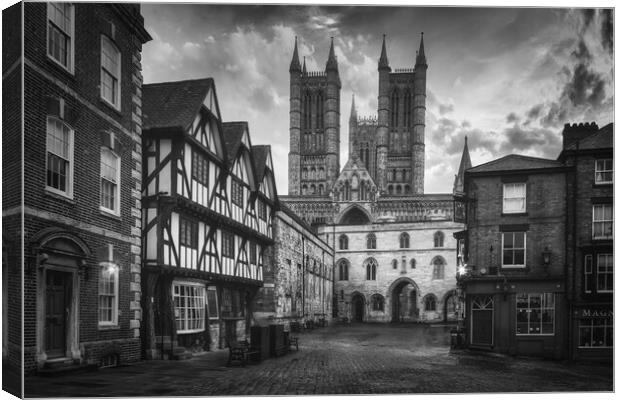 Lincoln Cathedral Black and White Canvas Print by Tim Hill