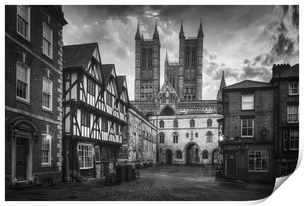 Lincoln Cathedral Black and White Print by Tim Hill