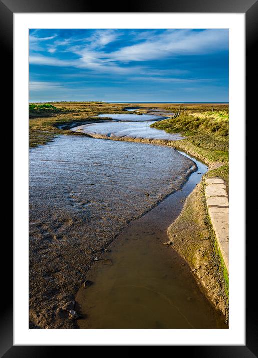 Thornham Creek at low tide. Framed Mounted Print by Bill Allsopp