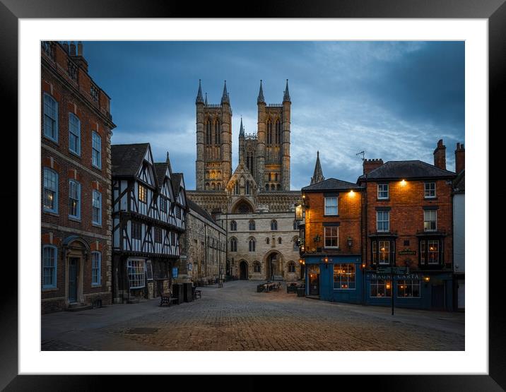  Lincoln Cathedral blue hour Framed Mounted Print by Jason Thompson