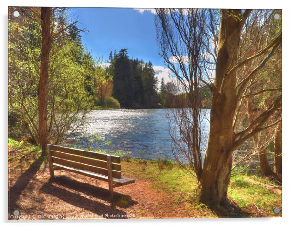 Millbuies Fishing Loch & Country Park Morayshire Scotland Spring Light Rest Acrylic by OBT imaging