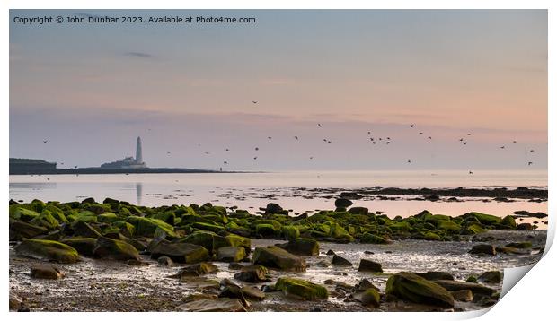 Dawn, St Mary's Lighthouse Print by John Dunbar