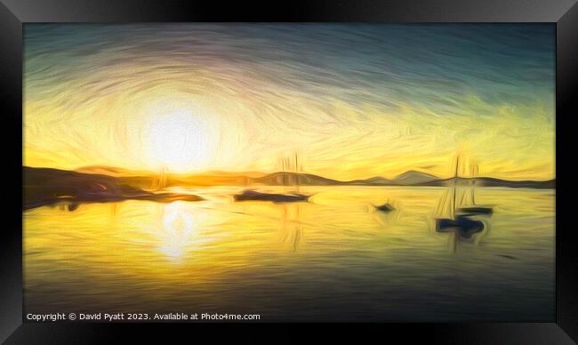 Aegean Sea Sunrise Art Panorama Framed Print by David Pyatt