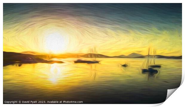 Aegean Sea Sunrise Art Panorama Print by David Pyatt