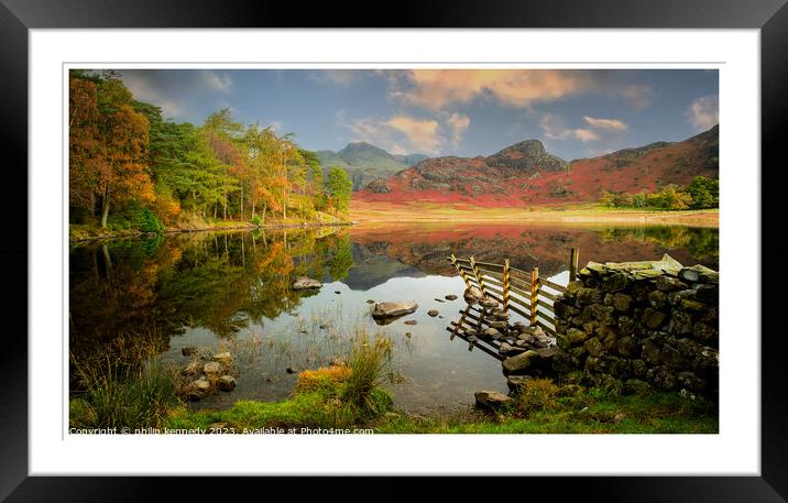 Blea Tarn in the lake district Framed Mounted Print by philip kennedy