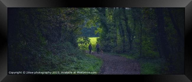 Walking from the light - (Panorama.) Framed Print by 28sw photography