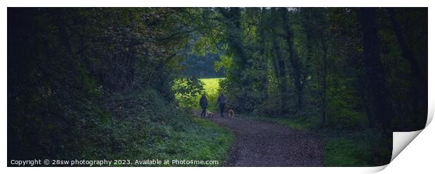 Walking from the light - (Panorama.) Print by 28sw photography
