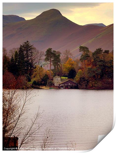 A home on Derwent water Print by Linsey Williams