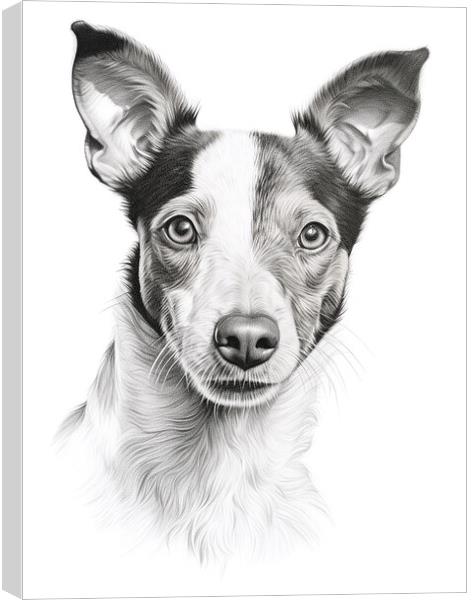 Brazilian Terrier Pencil Drawing Canvas Print by K9 Art