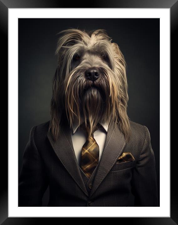Briard Framed Mounted Print by K9 Art