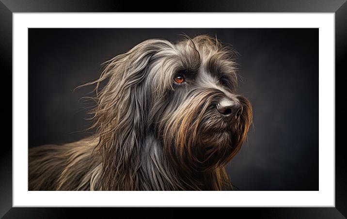 Briard Framed Mounted Print by K9 Art