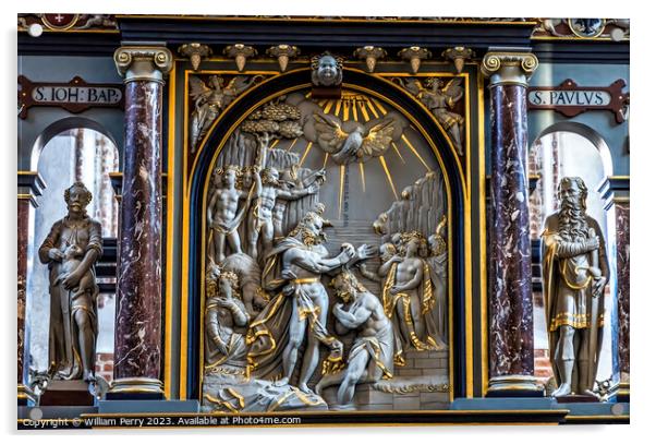 1611 Baptism Font St John's Church Cultural Center Gdansk Poland Acrylic by William Perry