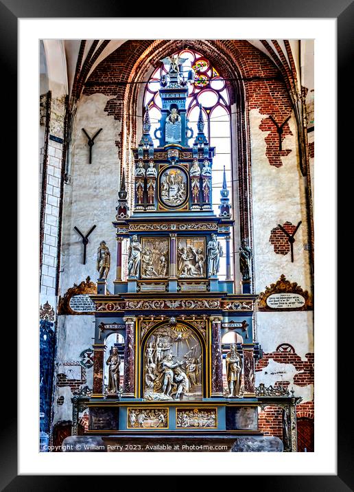 1611 Baptism Font St John's Church Cultural Center Gdansk Poland Framed Mounted Print by William Perry