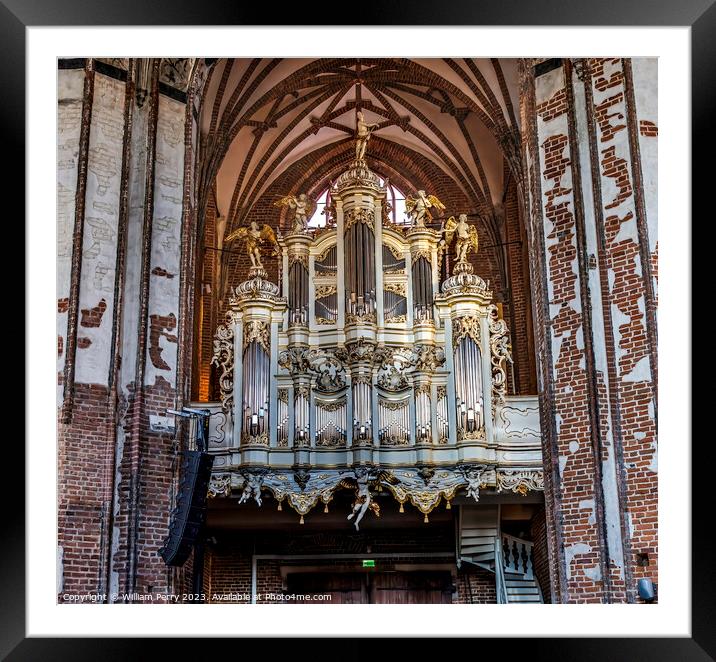 Ornate Organ St John's Church Cultural Center Gdansk Poland Framed Mounted Print by William Perry