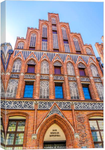 Facade Copernicus House Torun Poland Canvas Print by William Perry