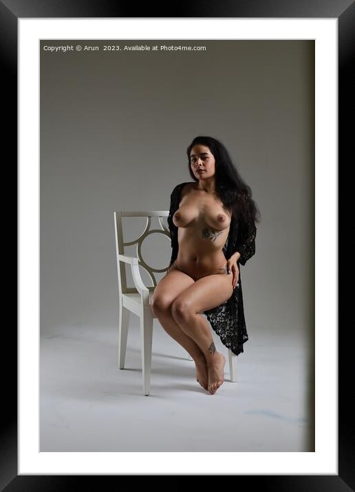 Salvadorean Model in the studo Framed Mounted Print by Arun 