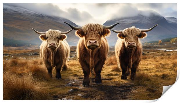 Highland Cows Print by Steve Smith