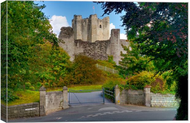 Conisbrough Castle in Autumn Canvas Print by Alison Chambers