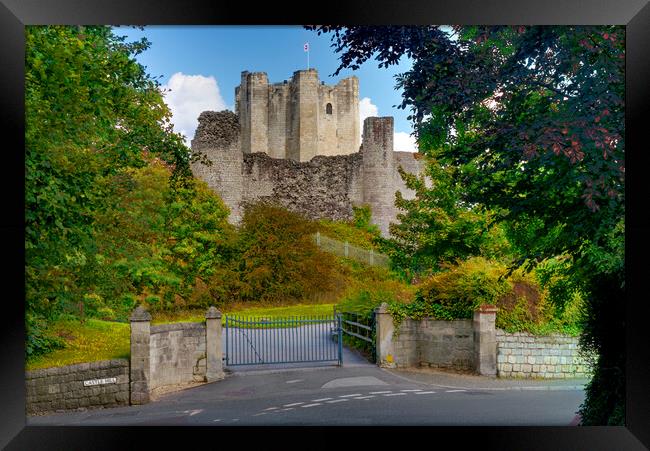 Conisbrough Castle in Autumn Framed Print by Alison Chambers
