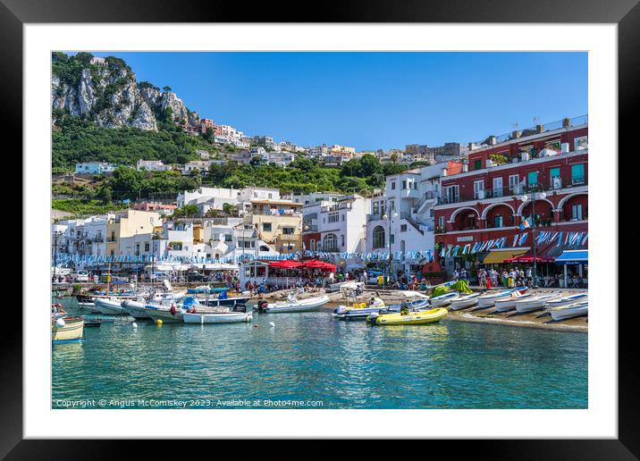 Boats in Marina Grande, Island of Capri Framed Mounted Print by Angus McComiskey