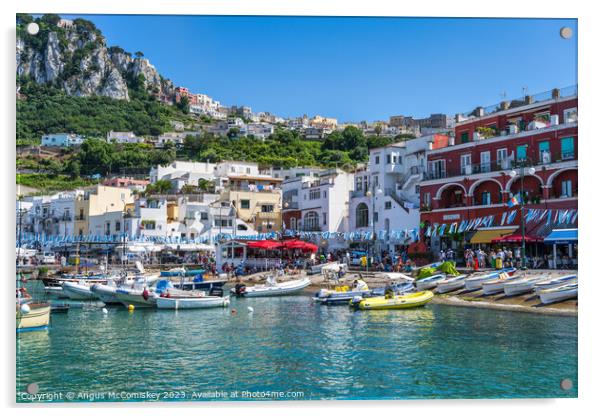 Boats in Marina Grande, Island of Capri Acrylic by Angus McComiskey
