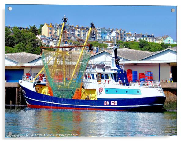 Fishing Trawler, Brixham, Devon Acrylic by john hill