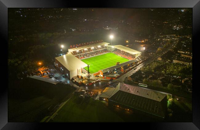 Oakwell Under The Floodlights Framed Print by Apollo Aerial Photography