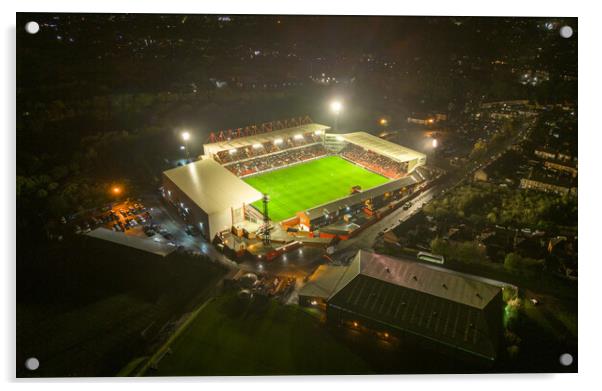 Oakwell Under The Floodlights Acrylic by Apollo Aerial Photography