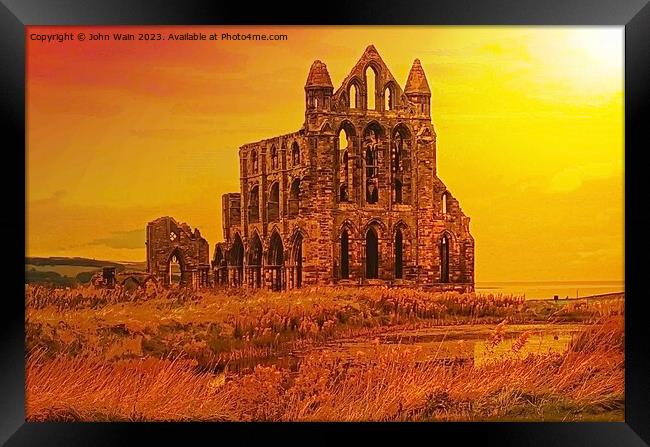 Whitby Abbey Framed Print by John Wain