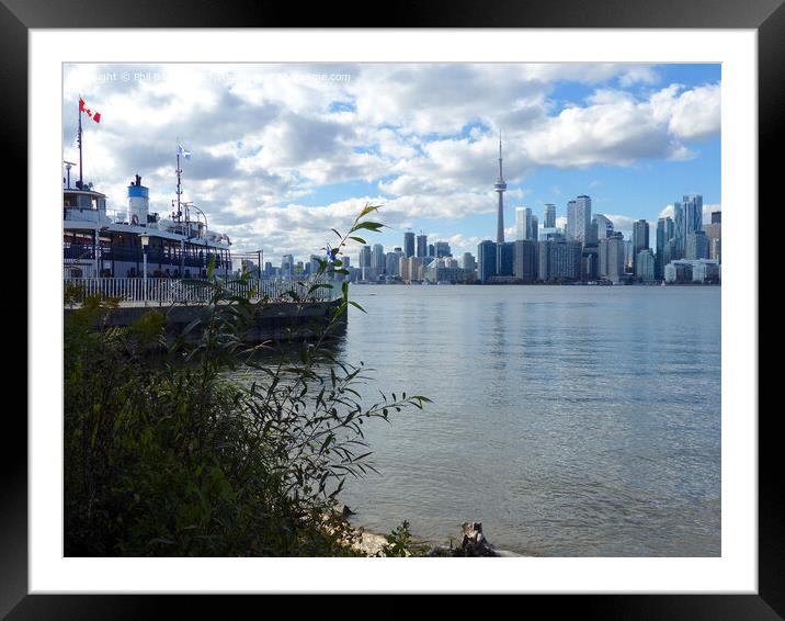 Toronto from the ferry terminal on Toronto Islands Framed Mounted Print by Phil Banks