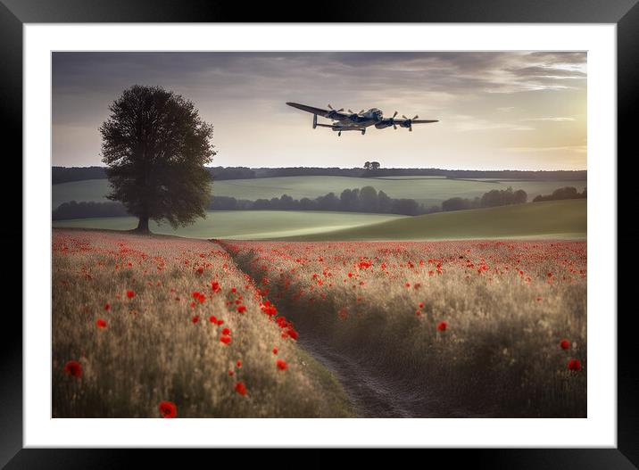 Lancaster Comes Home Framed Mounted Print by J Biggadike